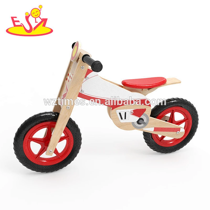 Wholesale top fashion baby wooden bike walker cool child wooden red balance bike walker W16C182