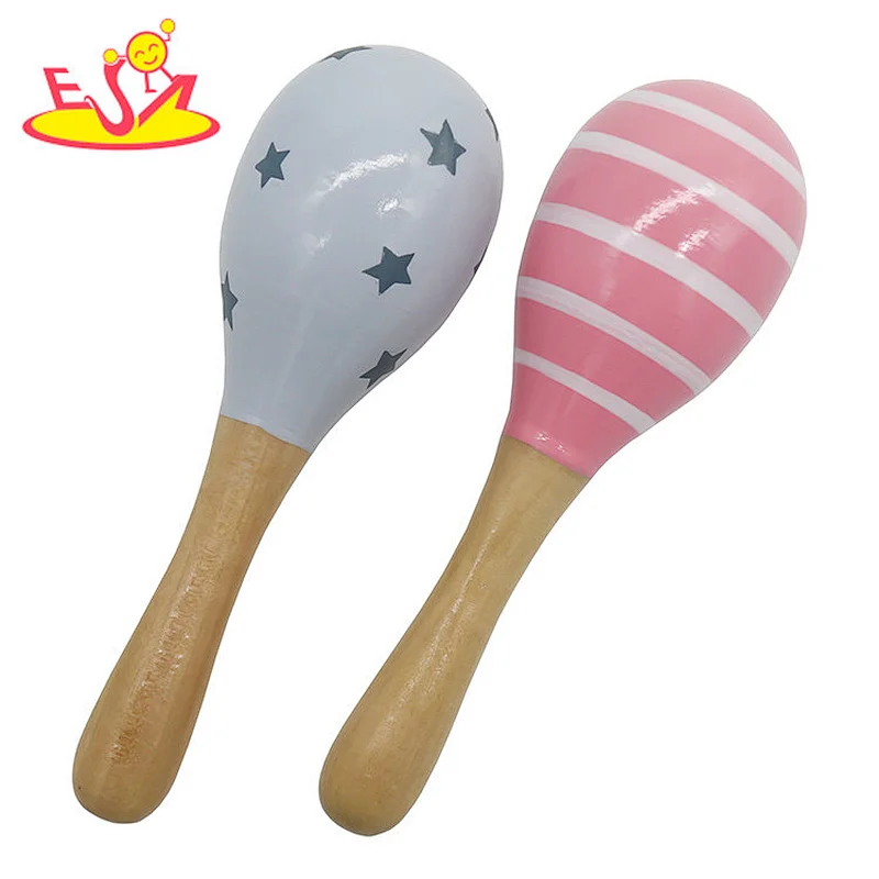 Most popular wooden maracas instrument for kids W07I148