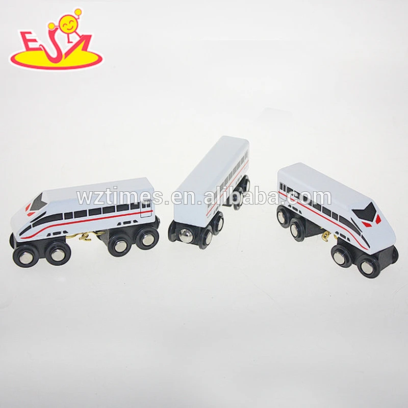 Wholesale newest product children wooden high speed train set toy bring fun W04A130