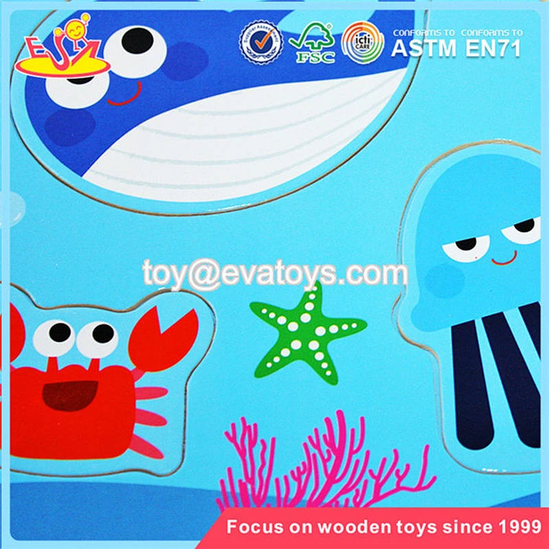 hot-selling kid wooden puzzle game wooden fishing toy for children W01A005