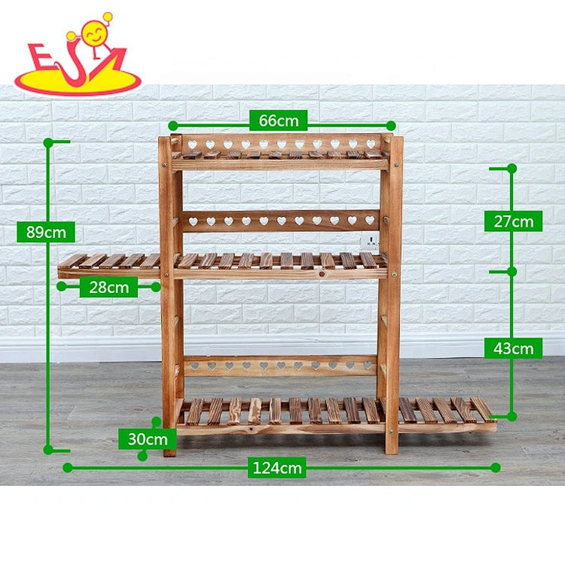 Top sale white three layers wooden indoor corner plant stand for garden decoration W08H109B