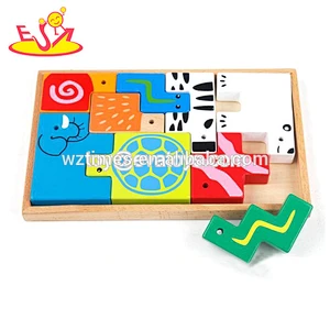 2018 Amazon top seller interesting puzzle toys wooden small jigsaw puzzles for child W14A190