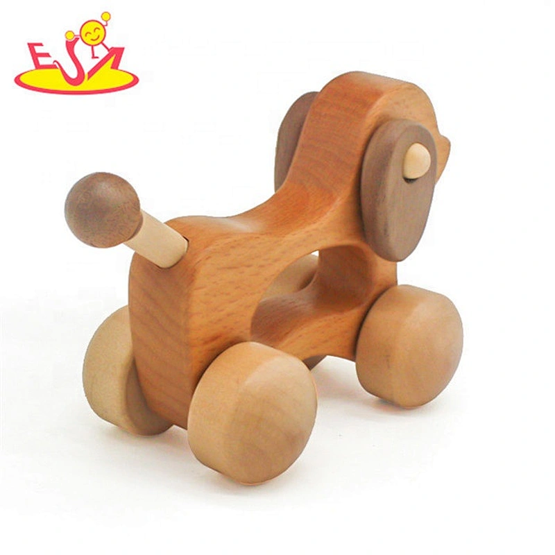 Top fashion educational wooden mini pull back cars for children W04A391