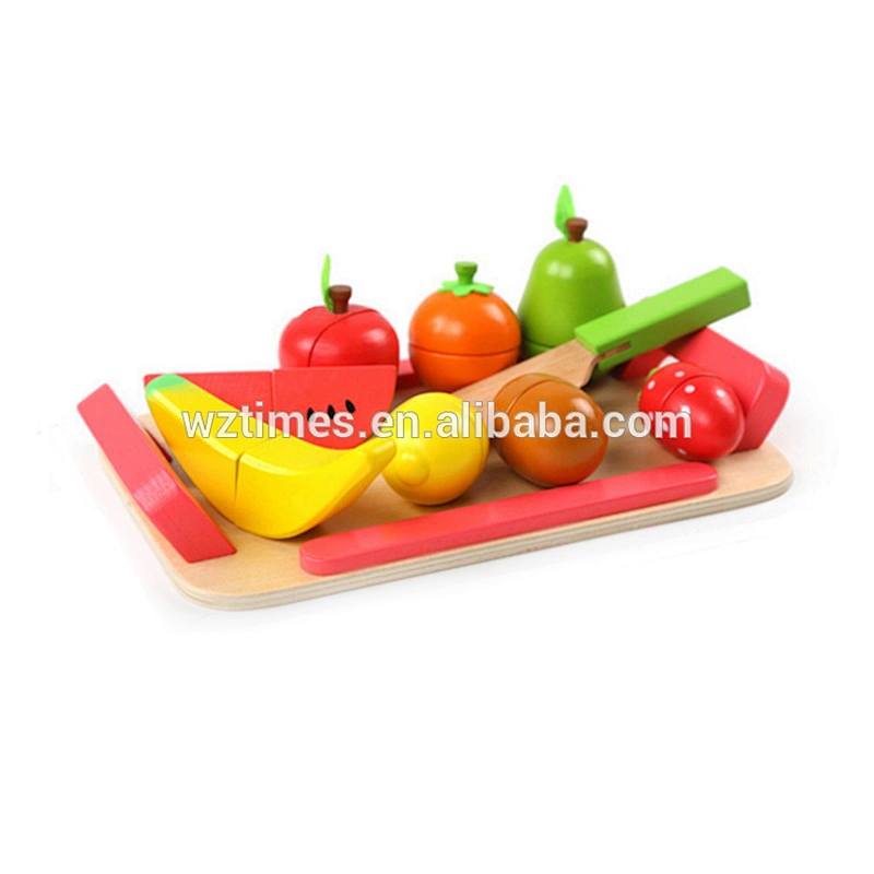 2018 Wholesale hot sale pretend play kitchen toys wooden cutting toy for kids W10B214