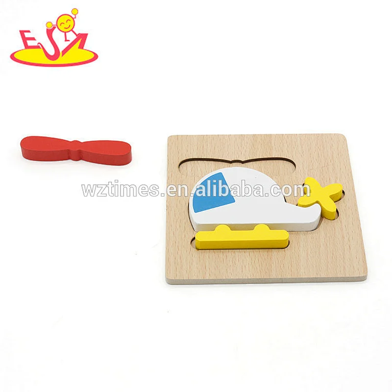 2018 Amazon top seller cheap jigsaw puzzle design toys wooden little wooden puzzles for kids W14D050
