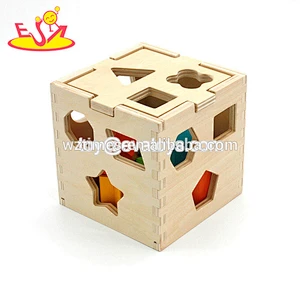 Wholesale educational wooden blocks box toy for baby W12D002