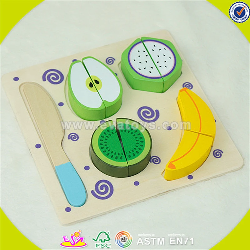 Wholesale children funny wooden fruits toy best gift for kids wooden cutting fruits toy W10B091A