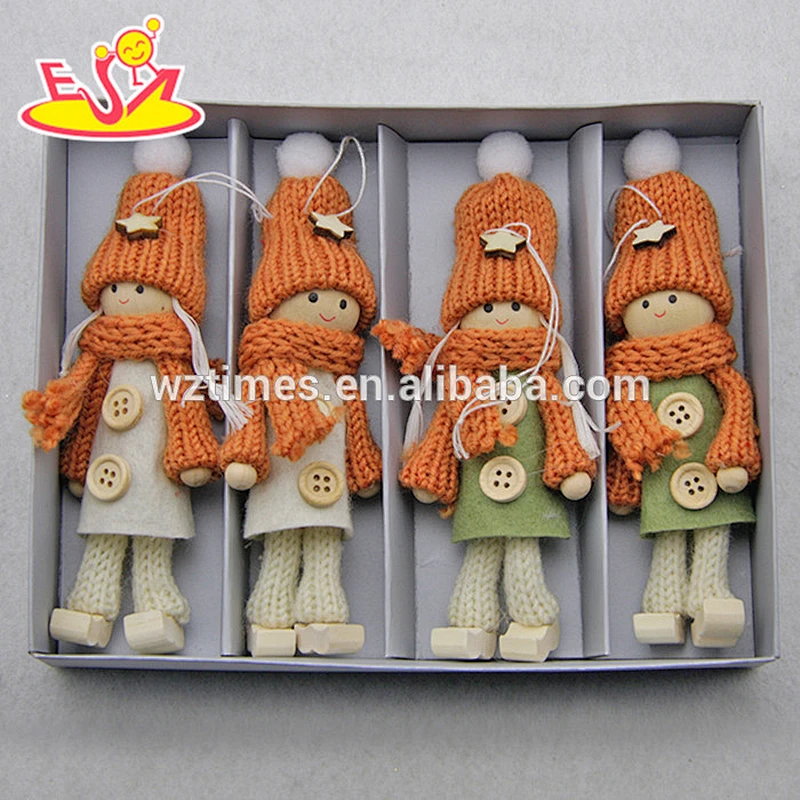 2018 New products Christmas lovely wooden dolls for little girls W02A244