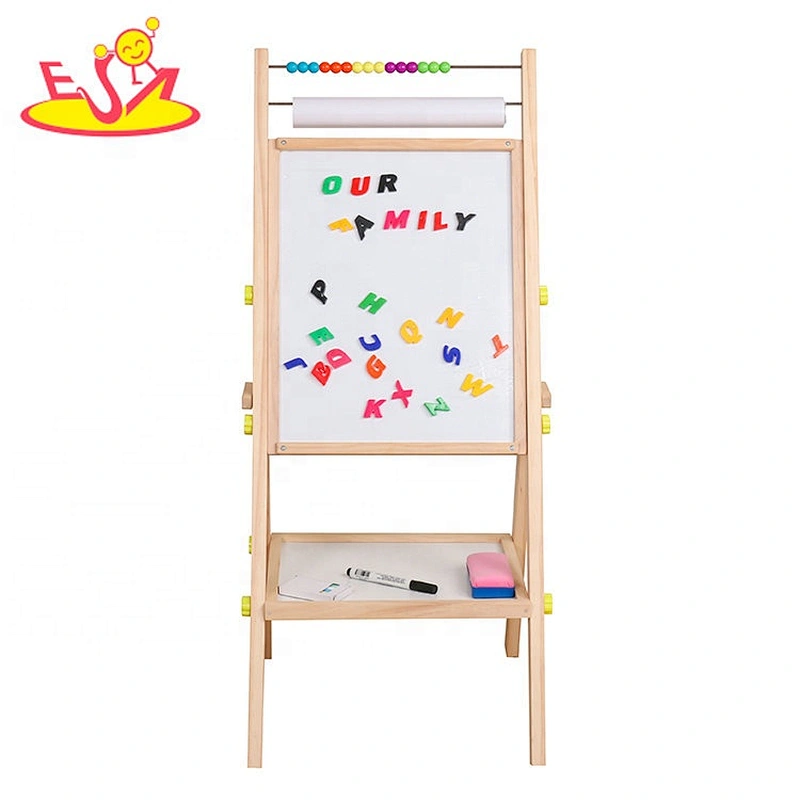 Early educational double sided wooden magnetic drawing board for kids W12B129