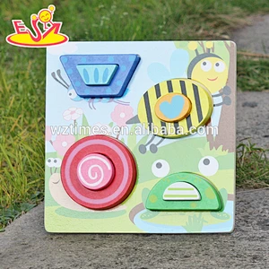 2018 New design educational wooden 3d puzzle, identify animals wooden 3d puzzle, new design wooden 3d puzzle W14D027