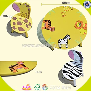 wholesale animals shape wooden table and 2 chairs,cute kids wooden table and 2 chairs,top animals table and 2 chairs W08G140