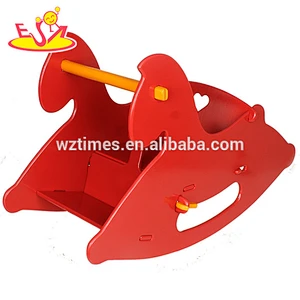 2018 wholesale high quality environmental wooden rocking horse W16D082A