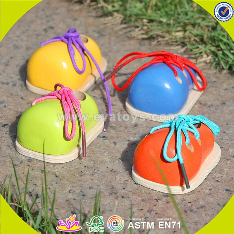 wholesale baby wooden toy shoes fashion kids wooden toy shoes popular children's wooden toy shoes W02A089