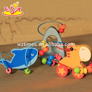 Wholesale cartoon style zebra shape wooden beads maze toy wire labyrinth toy for baby W11B078