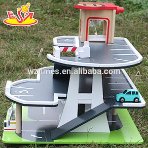2018 best sale kids wooden parking lot toy W04B028