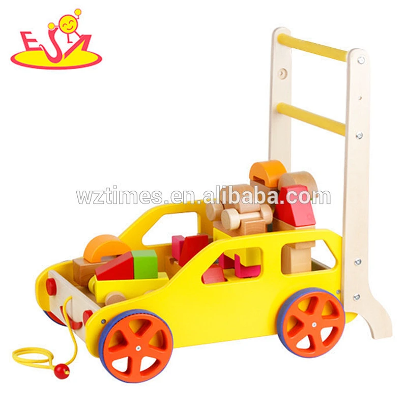 wholesale baby wooden walker toy educational kids wooden walker toy outdoor children wooden walker toy W16E020