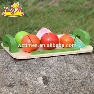 New design wooden fruit cut toy children wooden fruit cut toy for pretend W10B177