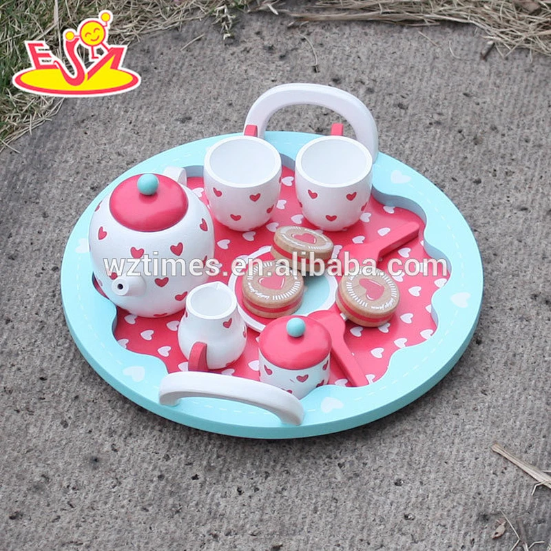 2018 wholesale baby wooden toy tea set, kids kitchen wooden toy tea set, funny children wooden toy tea set W10D120