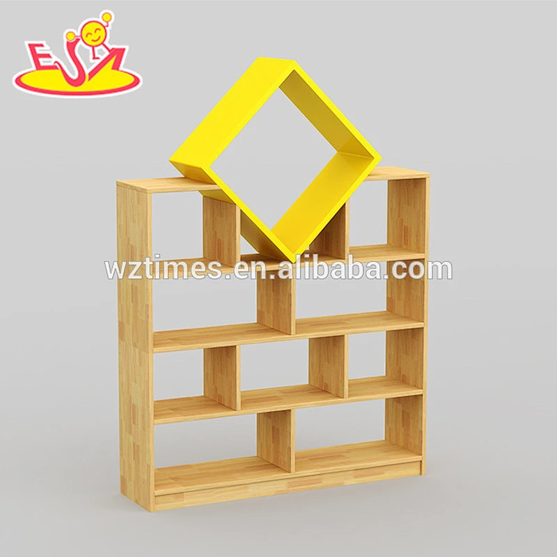 Wholesale kindergarten kids wooden storage shelves best children home furniture wooden storage shelves W08C198