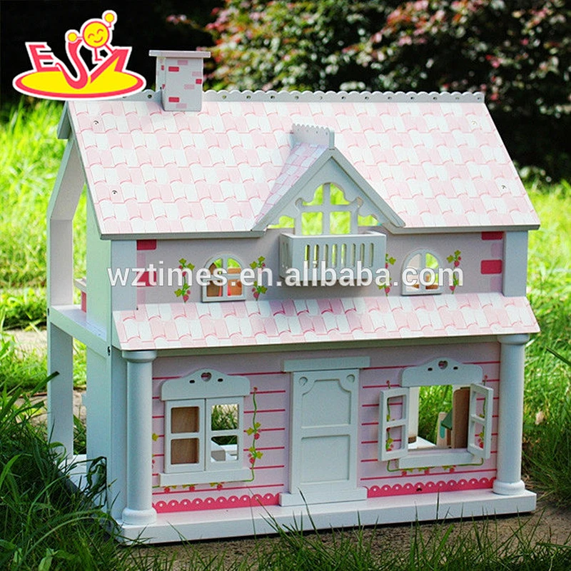 2018 New design wooden mini doll house children wooden mini doll house lovely wooden mini doll house W06A041B