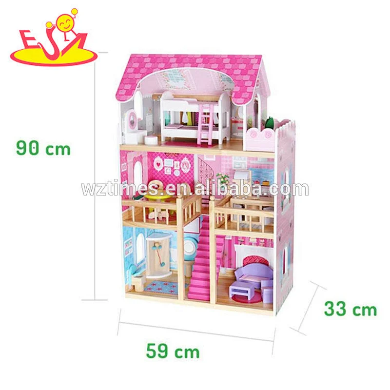 hölzernes Miniaturpuppenhaus der Großhandelsart und weisemädchen für Verkauf W06A254