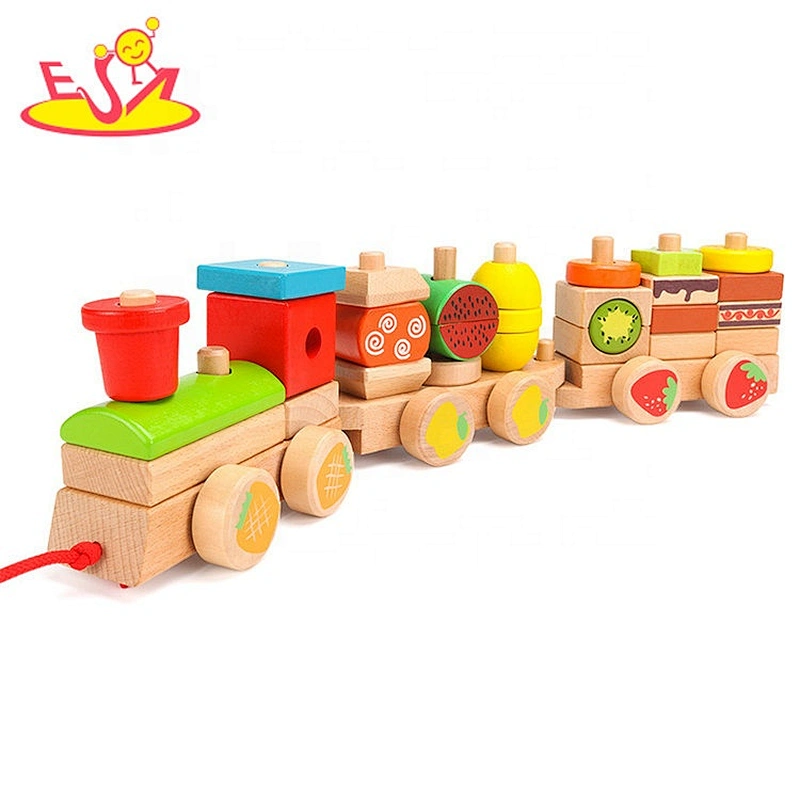 2019 Top fashion pull along wooden small toys for kids W05B184