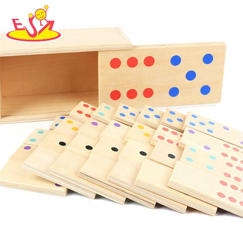 2019 Top sale educational kids wooden dominoes game with customize W15A079
