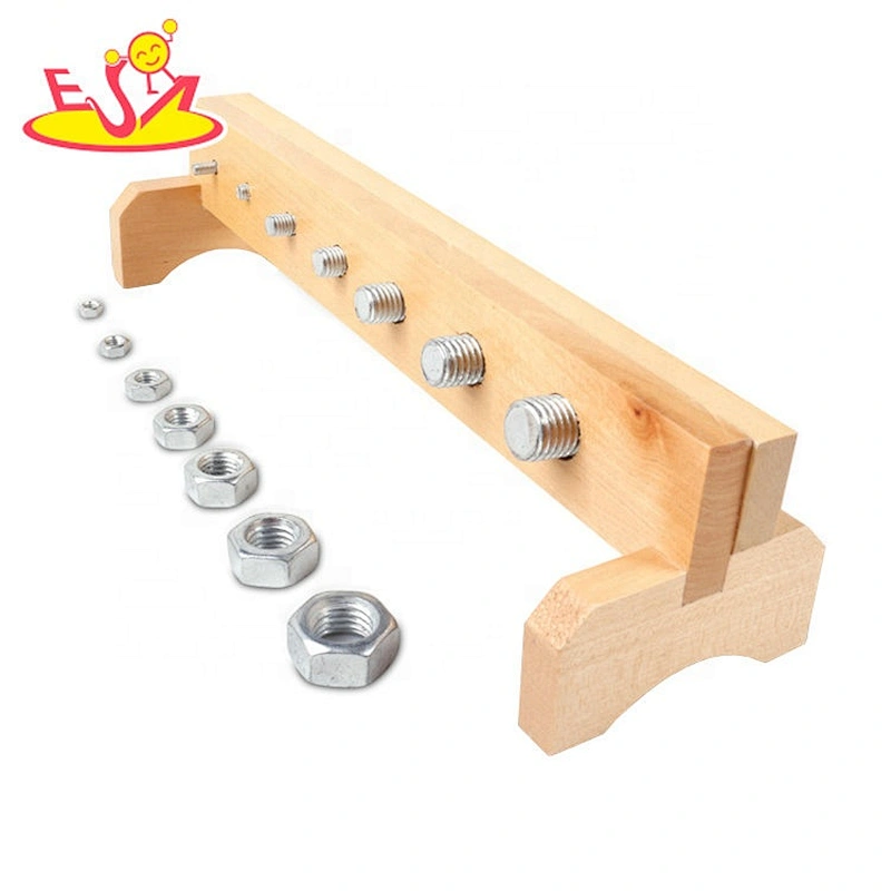 Top fashion school aids wooden montessori screw board for children W12F105