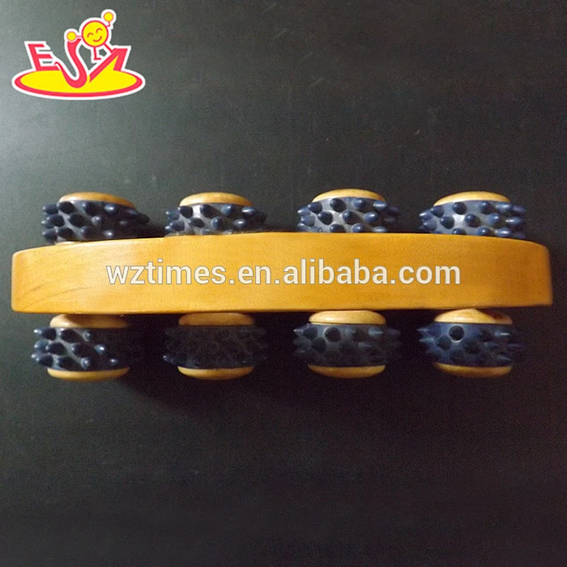 Wholesale best selling wooden hand held multi-wheel massager for adult W02A121