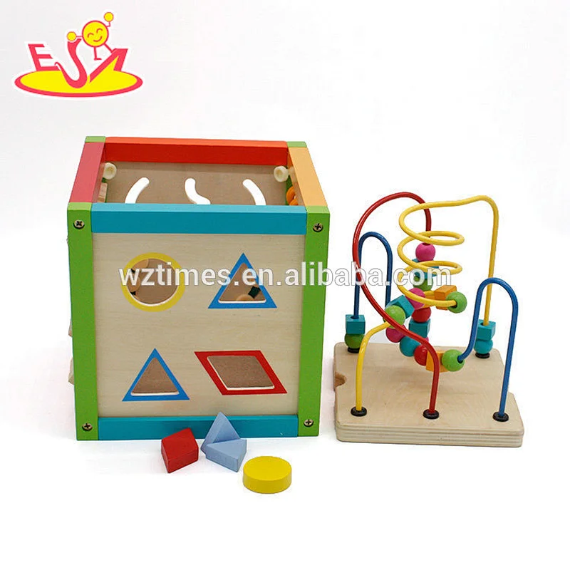 New hottest educational toys wooden activity cube for kids gifts W11B084