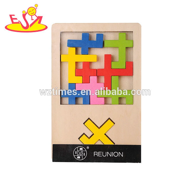 Wholesale unique colorful wooden Tetris toy for children W14A174