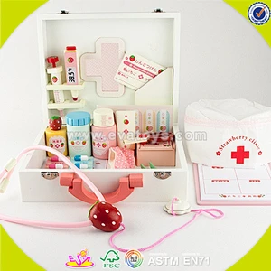 wholesale baby wooden medical care toy, hot sale kids role play wooden medical care toy, popular wooden medical toy W10D011