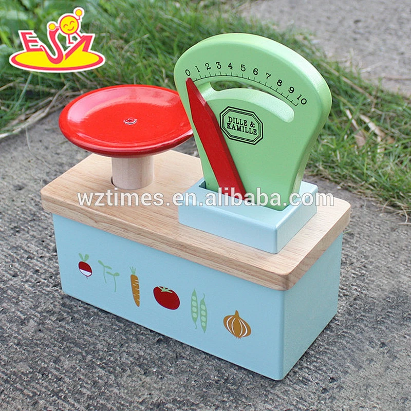 2018 wholesale baby wooden toy scales, funny kids wooden toy scales, children home play wooden toy scales W10D148