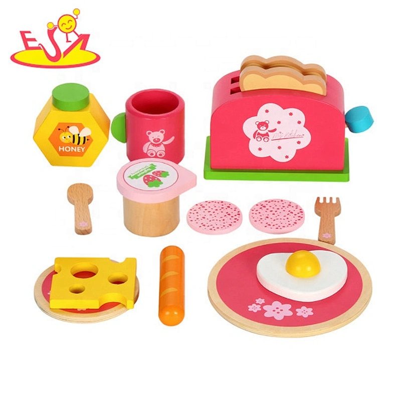 2019 New sale pretend play wooden toy play food set for kids W10B296