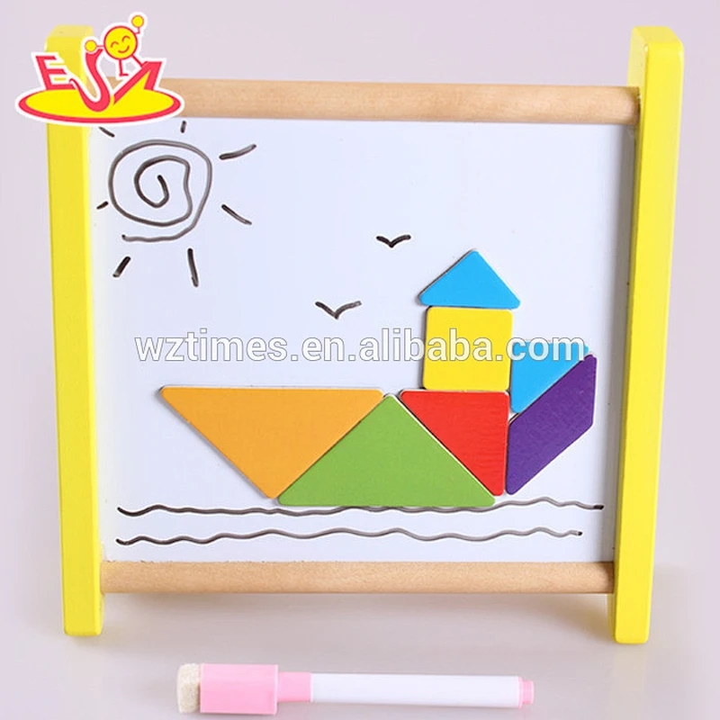 Wholesale teaching aid wooden baby abacus rack with drawing magnetic whiteboard W12A020