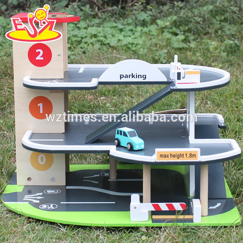2018 best sale kids wooden parking lot toy W04B028