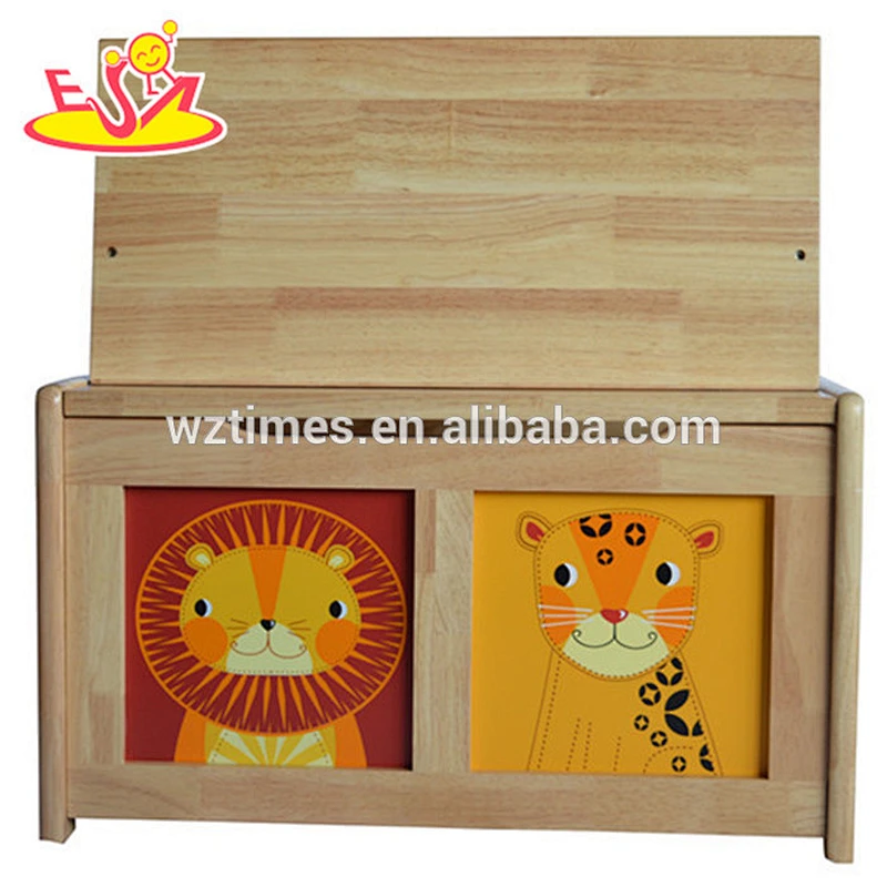 wholesale high quality cartoon baby wooden storage box most popular children wooden storage box W08C137