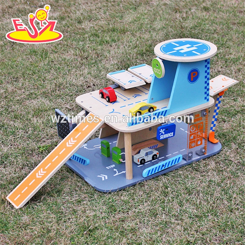 2018 wholesale baby wooden toy parking garage new design kids wooden toy parking garage best children toy parking garage W04B048