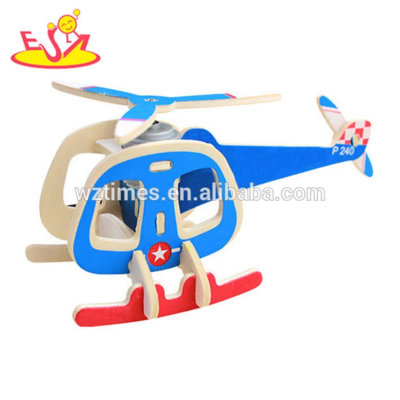 Wholesale airplane toy wooden children toys for diy W03B064