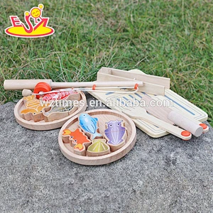 2018 New design baby wooden toy fishing pole new design kids cooking fish wooden toy fishing pole W01A069