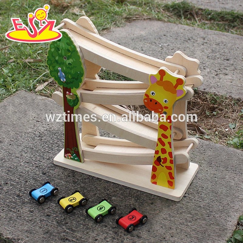 2018 New design wooden Marble Run toys funny wooden speed car toys educational wooden marble run for toddlers W04E044