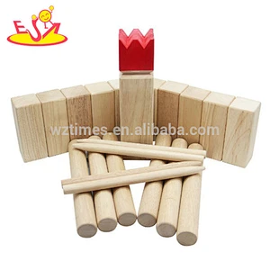 Hot sale garden the king and the soldiers wooden viking kubb game for outdoor W01D002