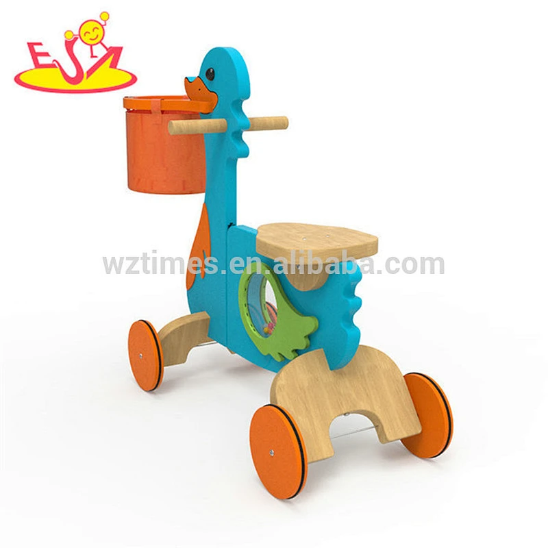 Original Design 4 wheels wooden ride on toy car for kids W16A034