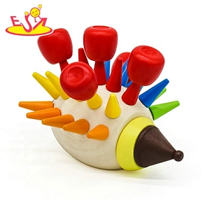 high quality assembling baby wooden hedgehog toy best kids wooden hedgehog toy for wholesale W01A294