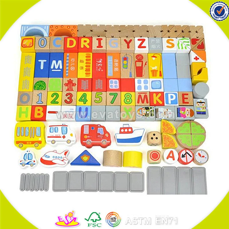 wholesale top quality wooden building blocks toy nice colorful toddler wooden building blocks toy for practical ability W13A074