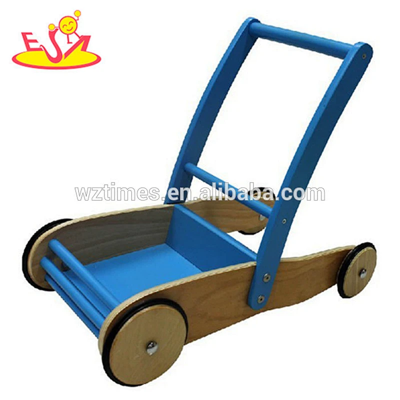 Wholesale high quality wooden pink walker used for toddler learning walk W13C010