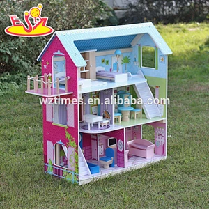 2018 Neues Design Holzpuppenhaus Kinder Holzpuppenhaus Schöne Holzpuppenhaus W06A169
