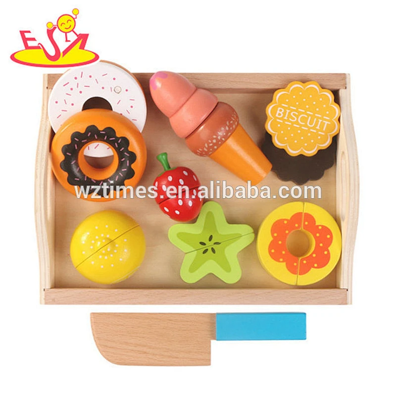 Wholesale funny role play toy wooden cutting fruit toy benefits to baby's EQ W10B199