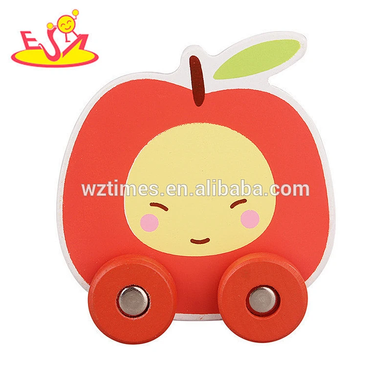 Wholesale funny kids small banana wooden cars new design children small banana wooden cars W04A343