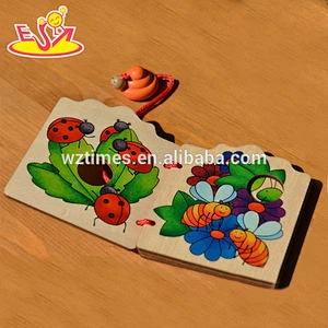 wholesale educational colored wooden child book toy for sale W12E007